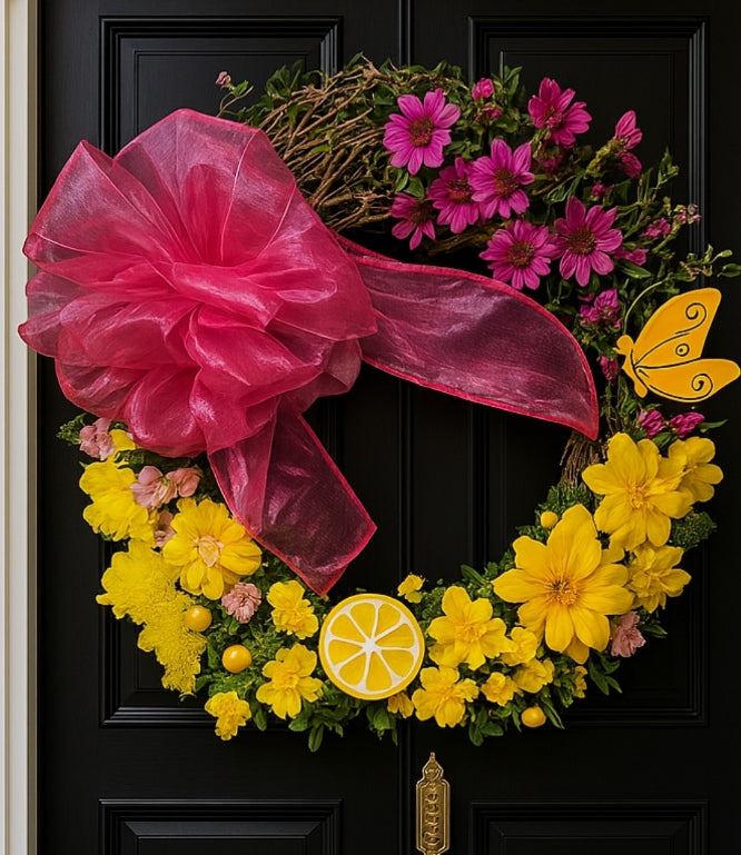 Lemon Bee Wreath